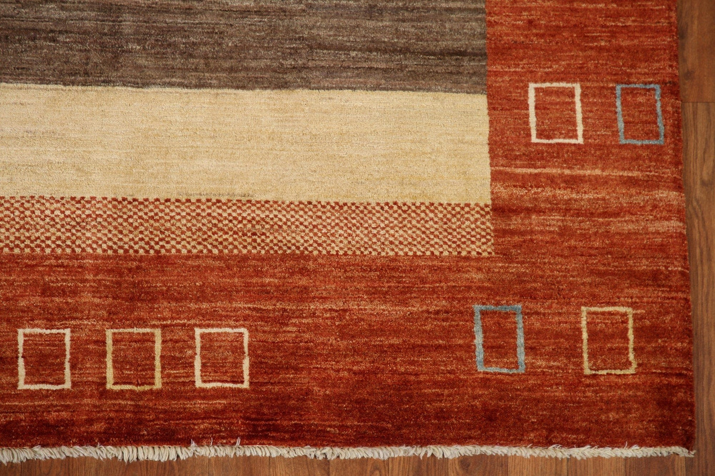 Vegetable Dye Gabbeh Modern Area Rug 5x7