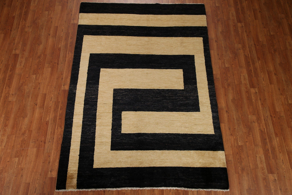 Vegetable Dye Modern Gabbeh Oriental Area Rug 6x8