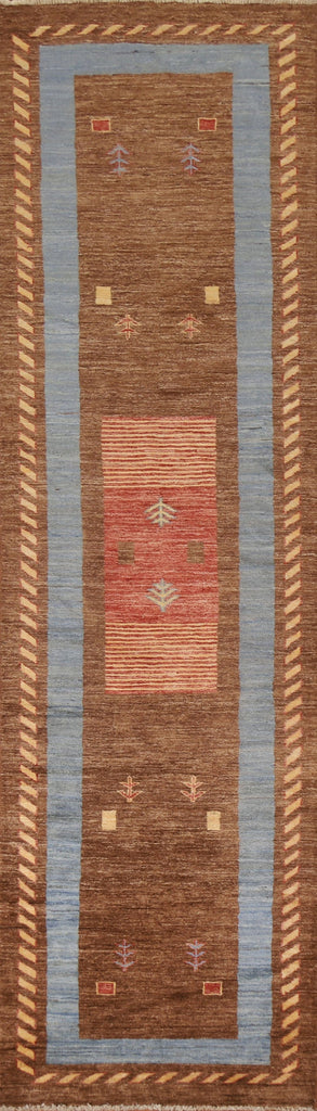 Geometric Modern Gabbeh Wool Runner Rug 3x10