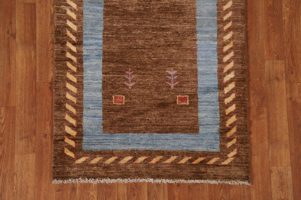 Geometric Modern Gabbeh Wool Runner Rug 3x10