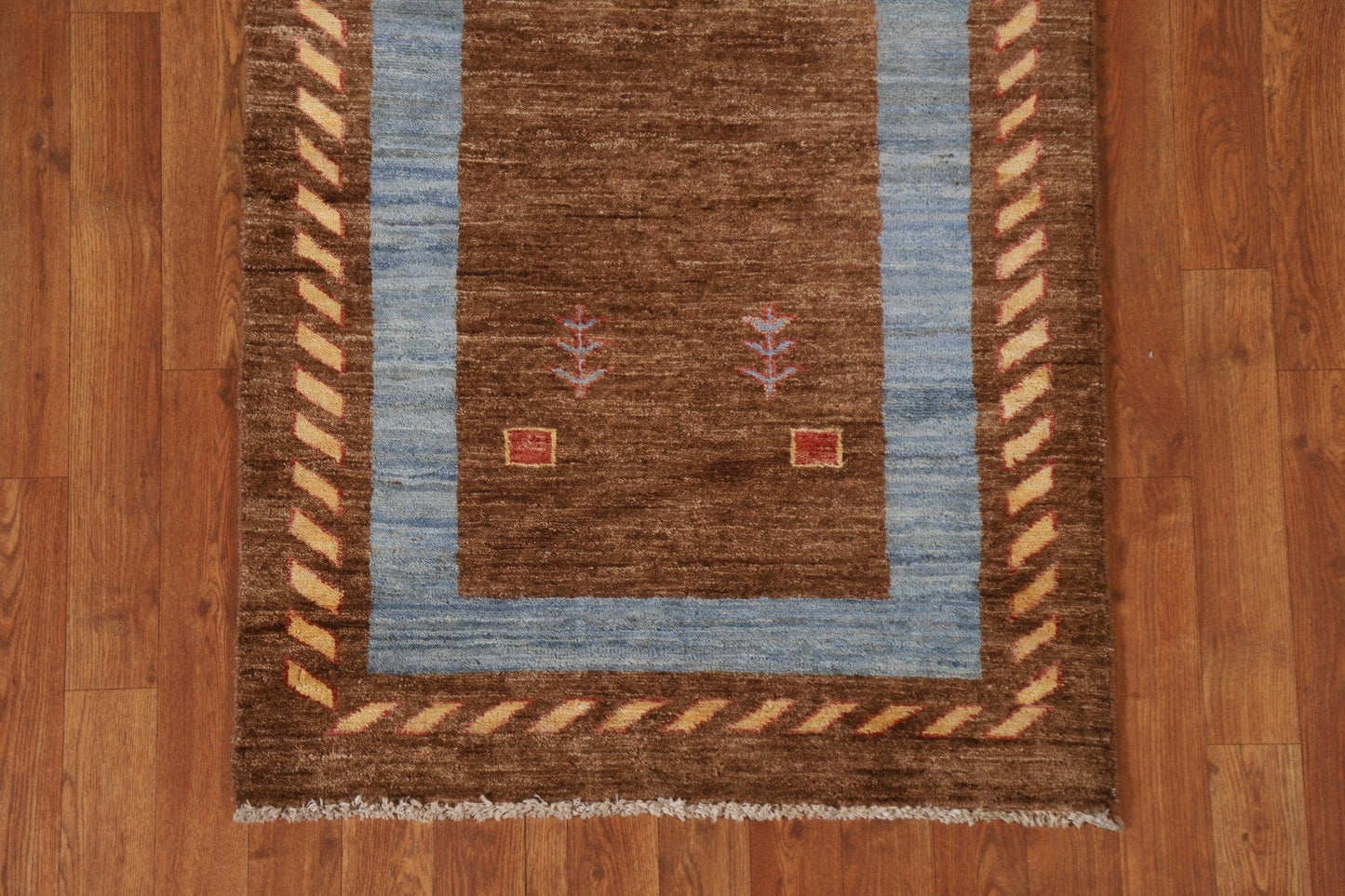 Geometric Modern Gabbeh Wool Runner Rug 3x10