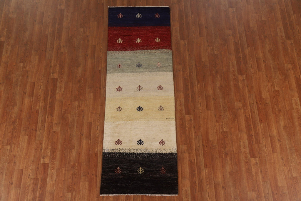 Modern Gabbeh Oriental Runner Rug 3x8