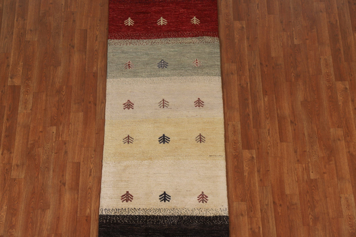 Modern Gabbeh Oriental Runner Rug 3x8