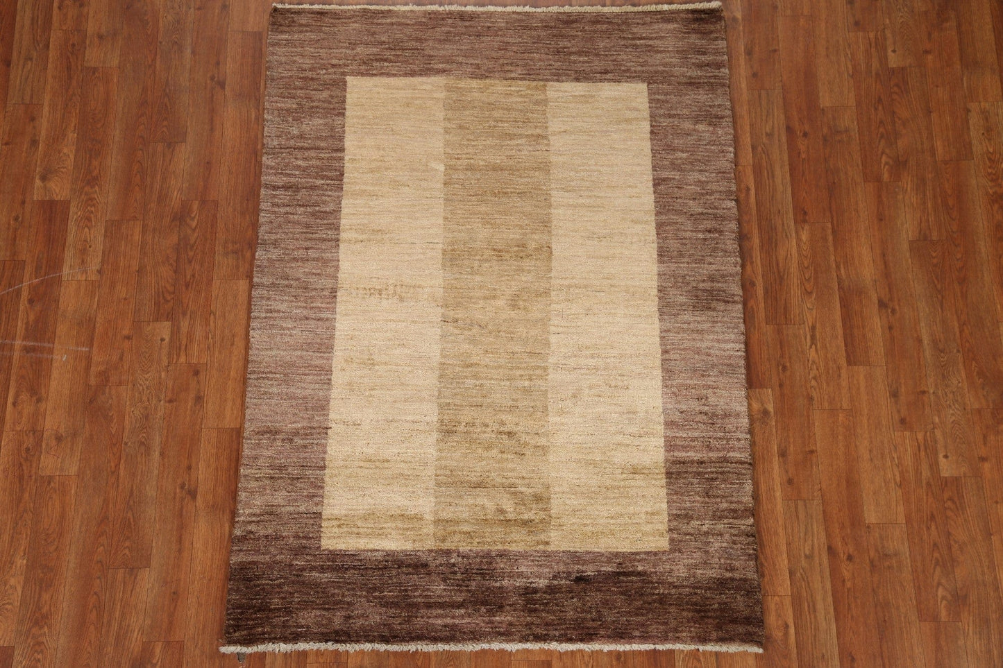 Vegetable Dye Gabbeh Modern Area Rug 4x5