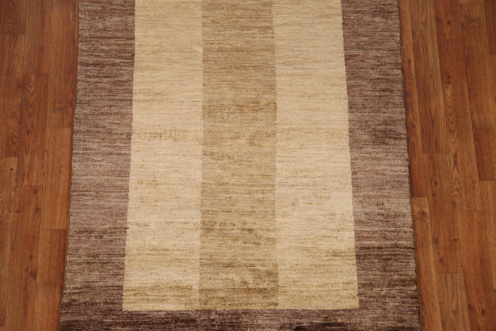 Vegetable Dye Gabbeh Modern Area Rug 4x5