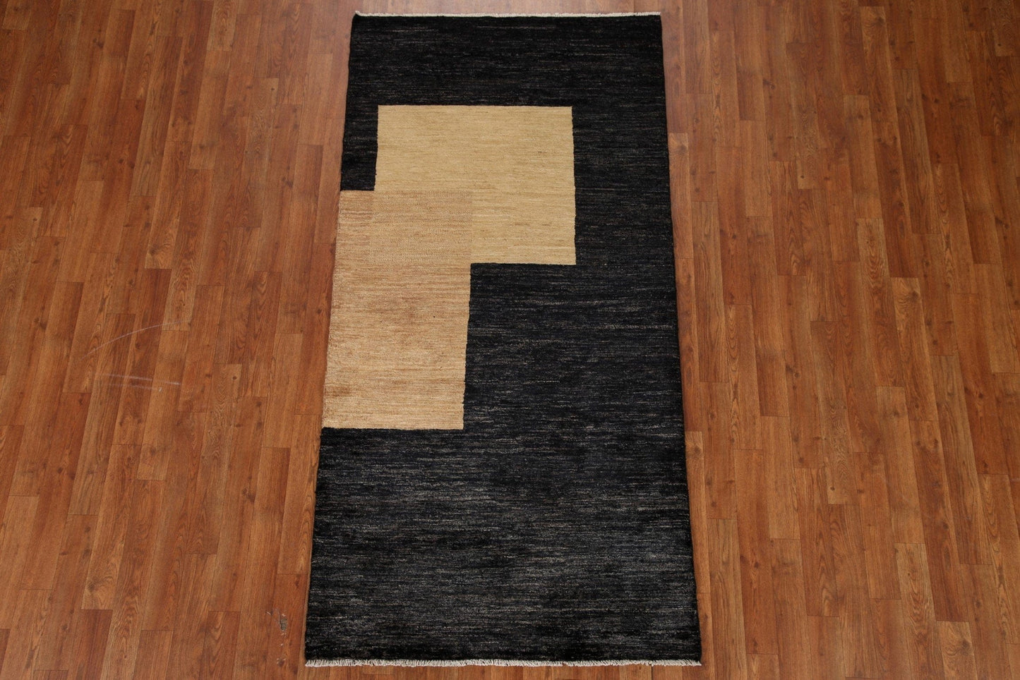 Geometric Modern Gabbeh Wool Runner Rug 3x7