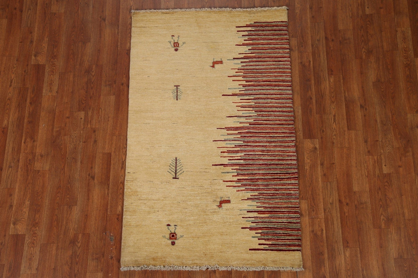 Modern Gabbeh Vegetable Dye Area Rug 3x5