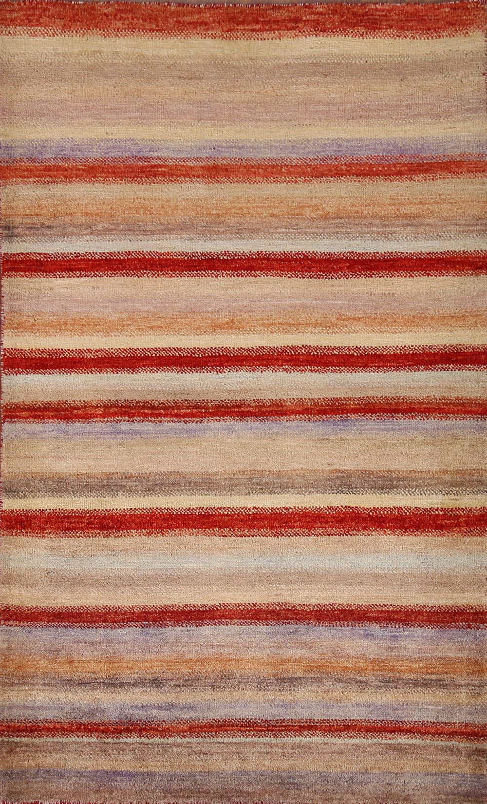 Vegetable Dye Gabbeh Striped Area Rug 3x5