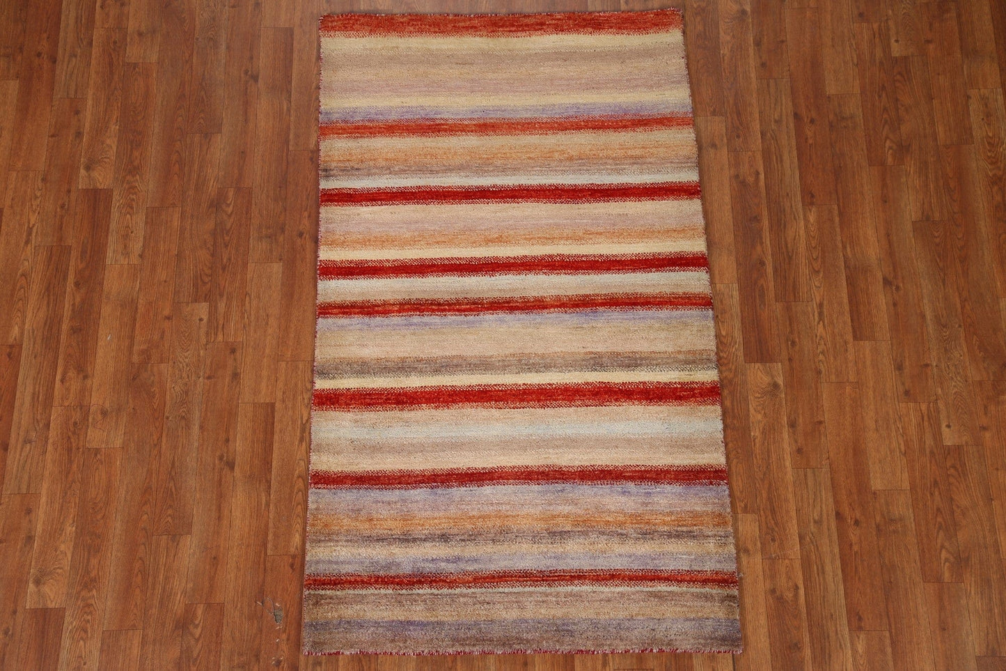 Vegetable Dye Gabbeh Striped Area Rug 3x5