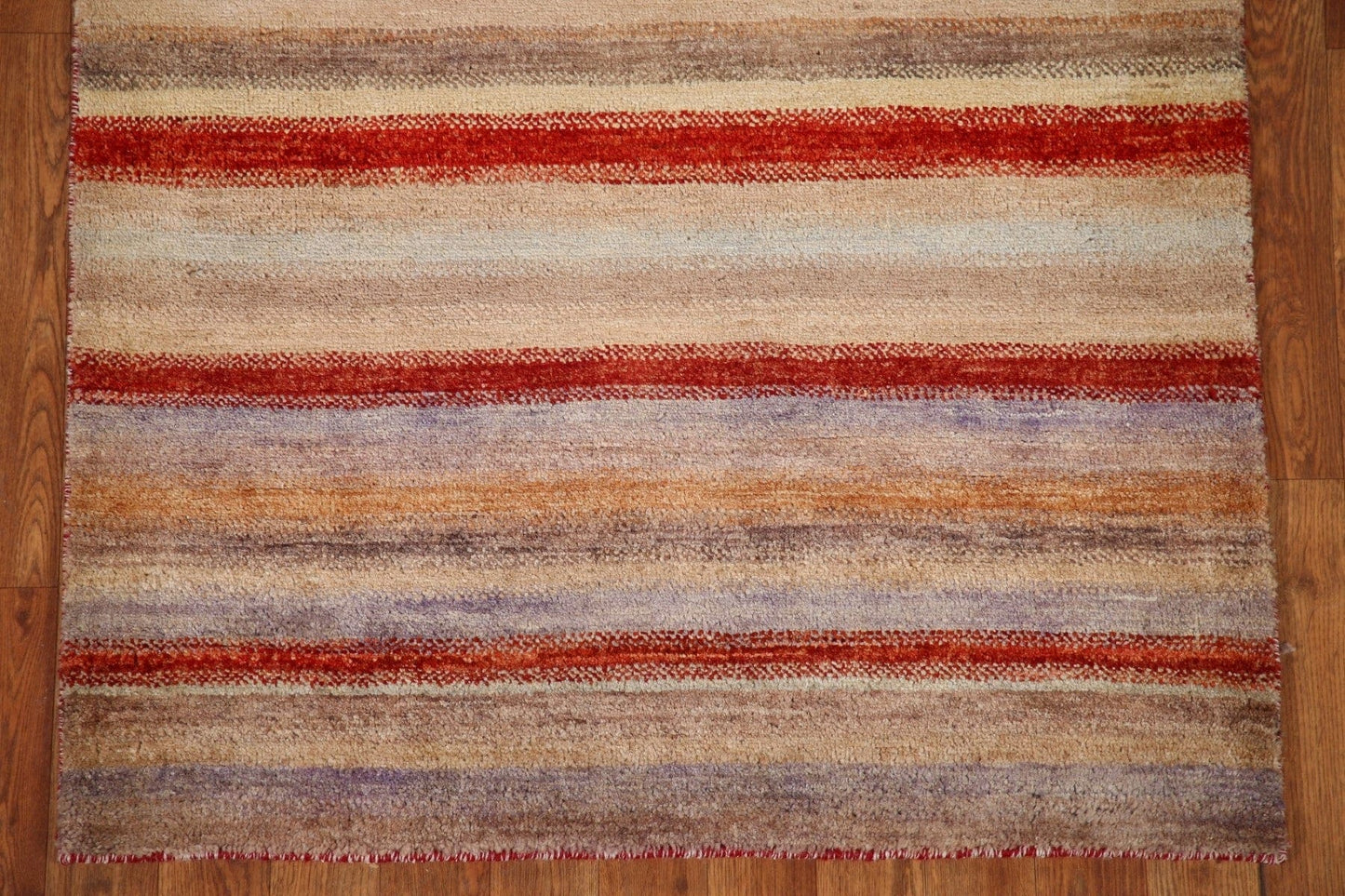 Vegetable Dye Gabbeh Striped Area Rug 3x5