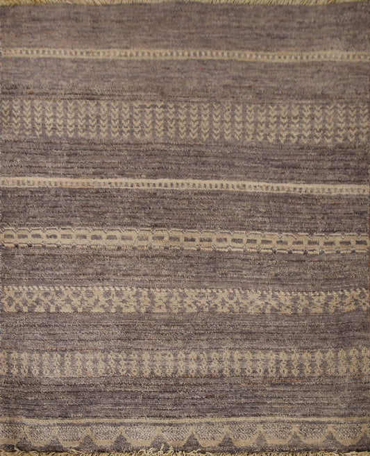 Striped Modern Gabbeh Square Area Rug 3x3