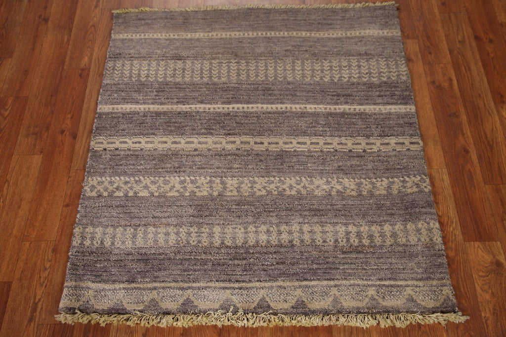 Striped Modern Gabbeh Square Area Rug 3x3