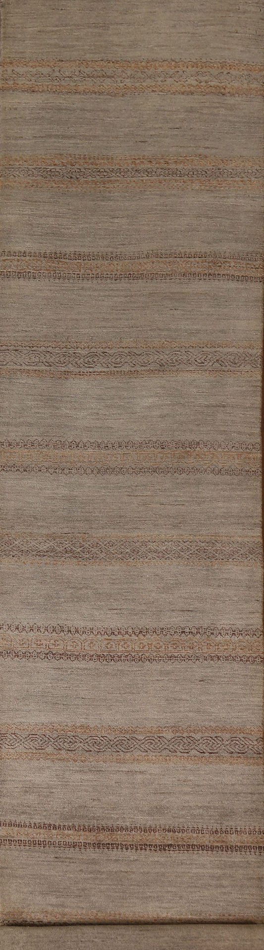 Modern Gabbeh Wool Runner Rug 3x13