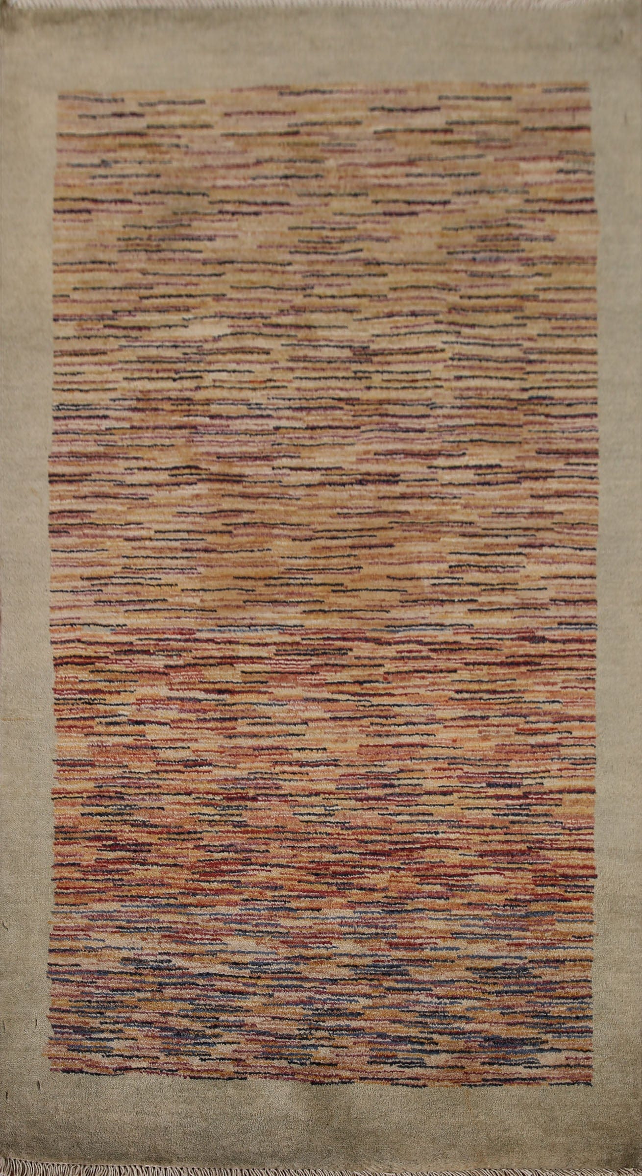 Striped Modern Gabbeh Vegetable Dye Rug 3x4