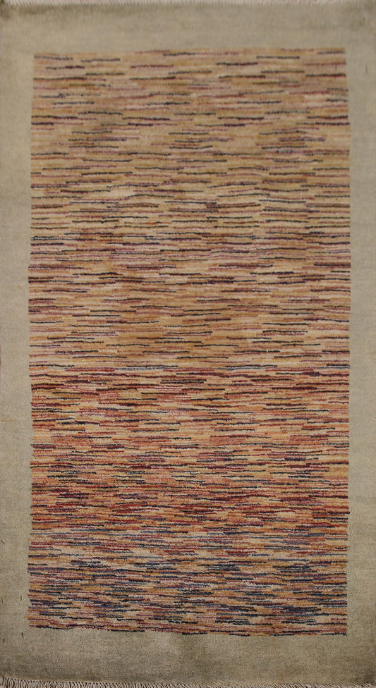 Striped Modern Gabbeh Vegetable Dye Rug 3x4