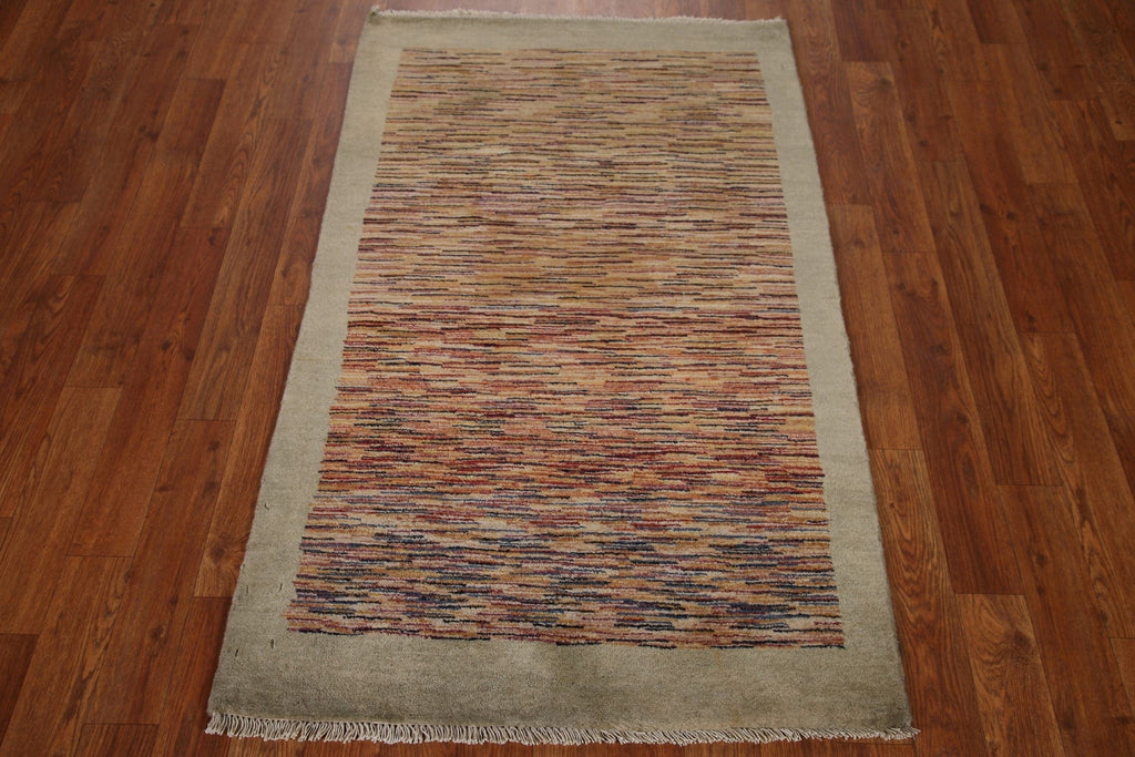 Striped Modern Gabbeh Vegetable Dye Rug 3x4