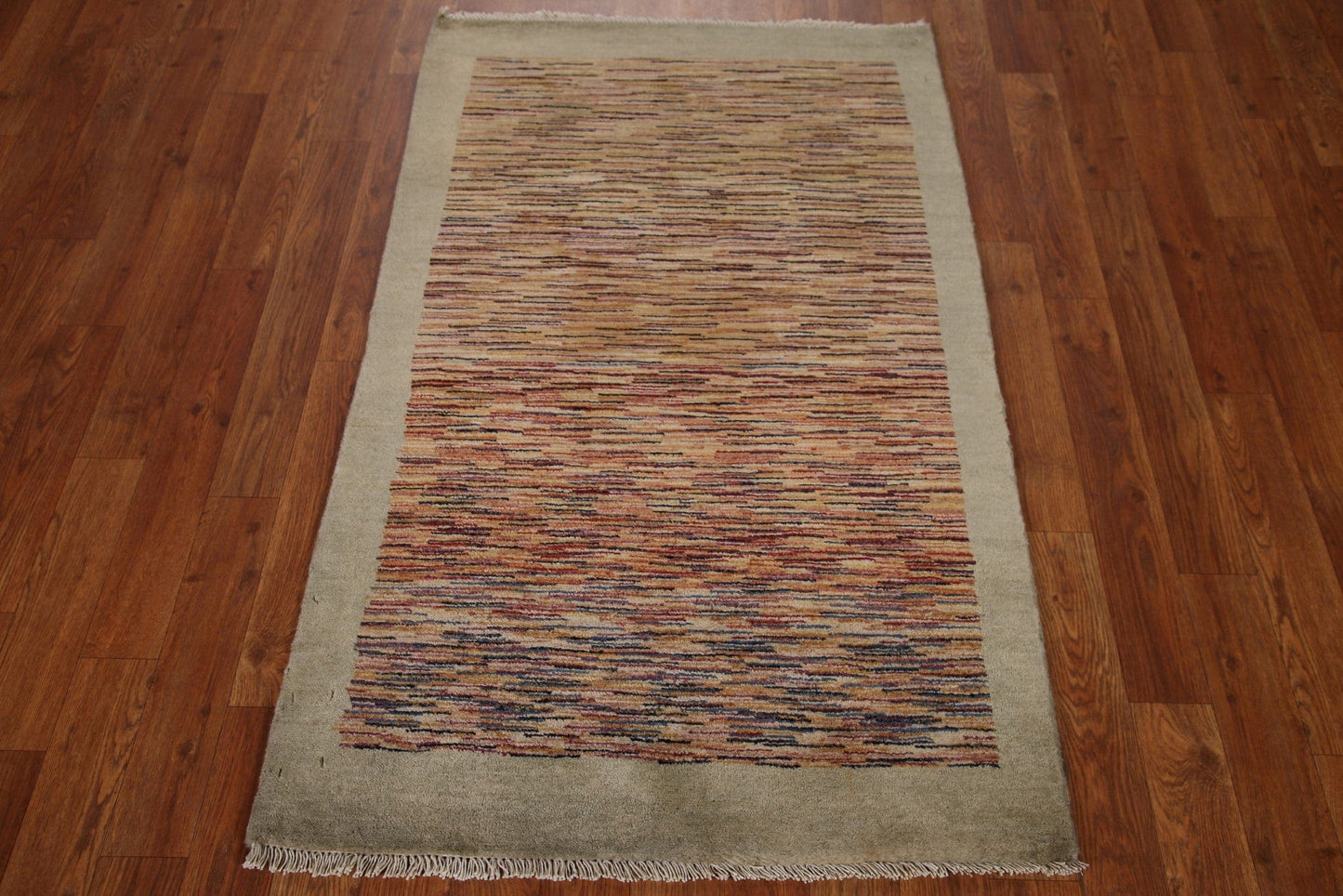 Striped Modern Gabbeh Vegetable Dye Rug 3x4