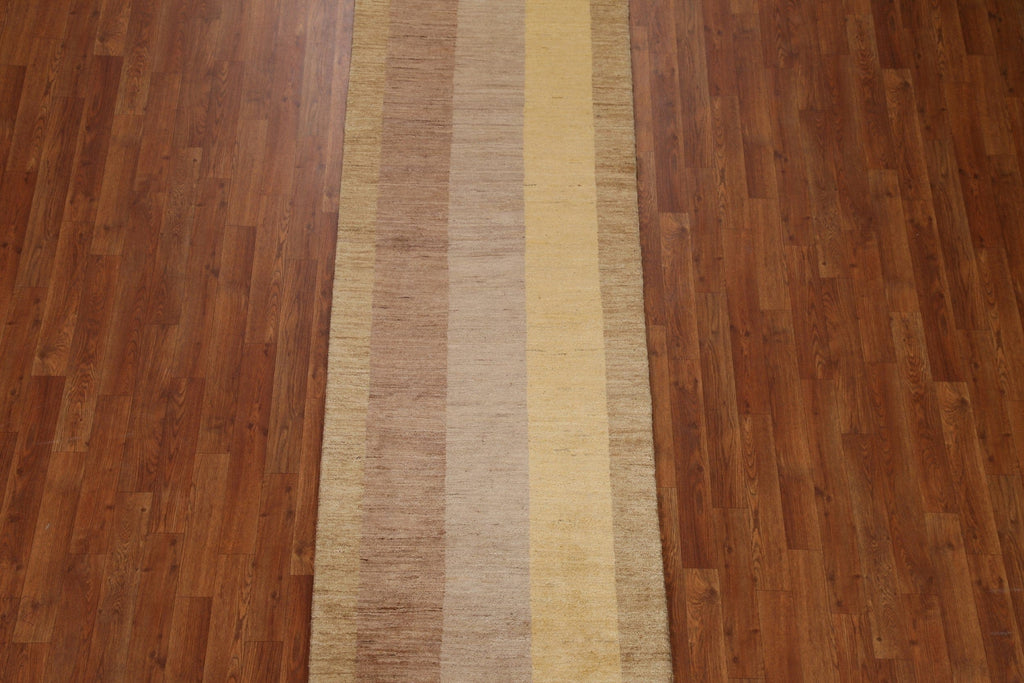 Vegetable Dye Gabbeh Modern Runner Rug 3x10