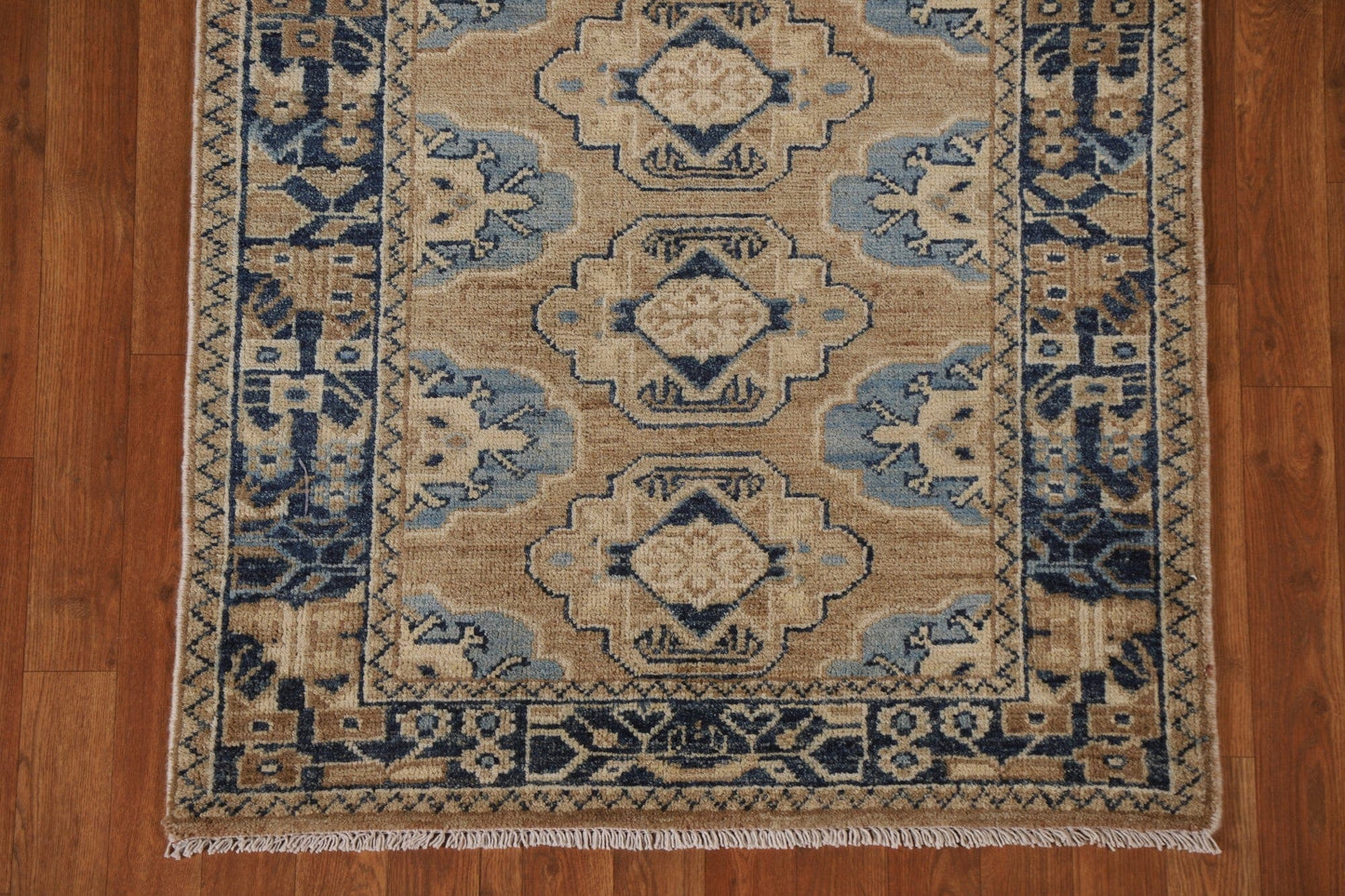 Vegetable Dye Oushak Turkish Runner Rug 4x12