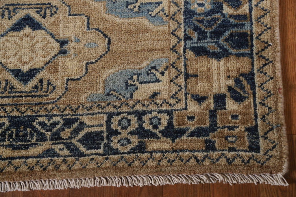 Vegetable Dye Oushak Turkish Runner Rug 4x12