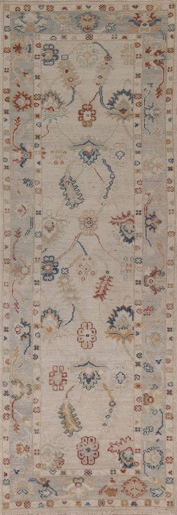 Vegetable Dye Oushak Oriental Runner Rug 3x10