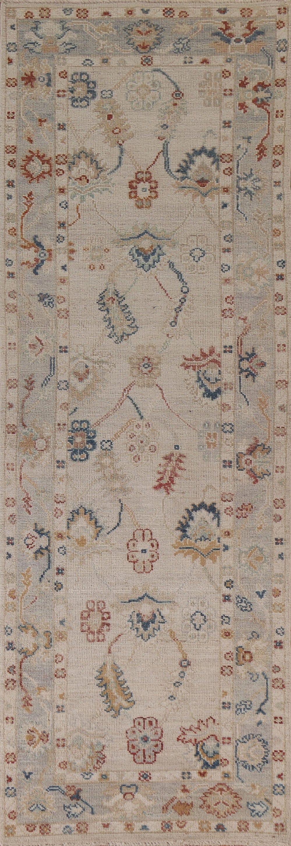 Vegetable Dye Oushak Oriental Runner Rug 3x10