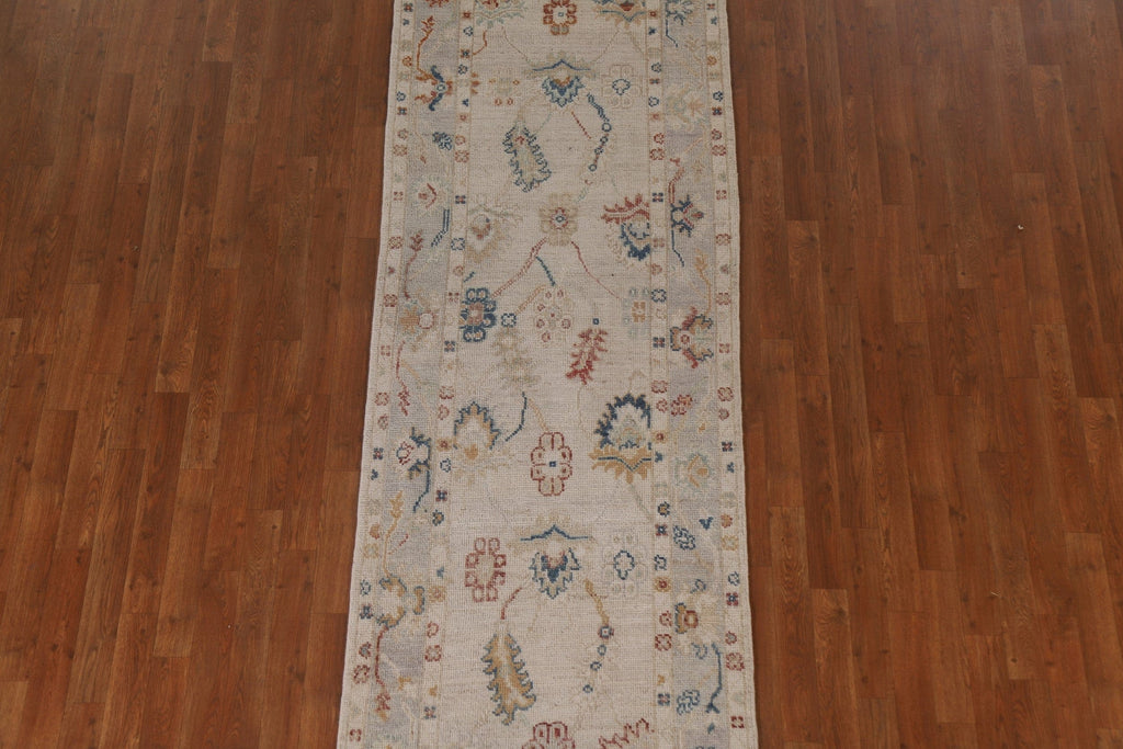 Vegetable Dye Oushak Oriental Runner Rug 3x10