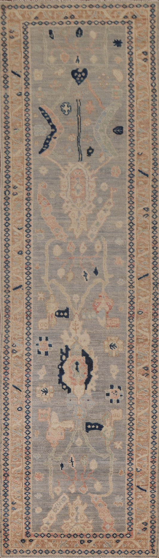 Vegetable Dye Oushak Oriental Runner Rug 3x12