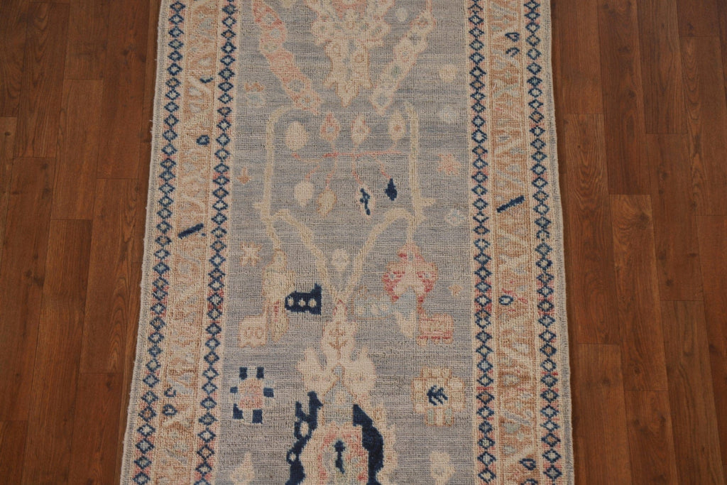 Vegetable Dye Oushak Oriental Runner Rug 3x12