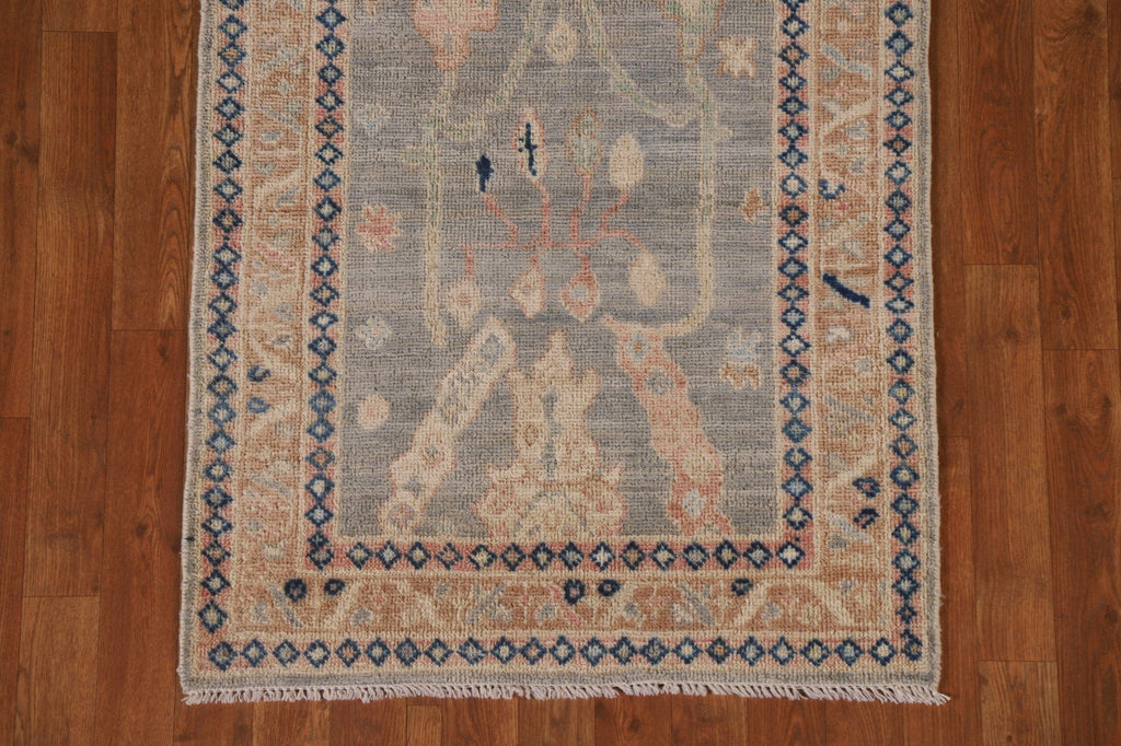 Vegetable Dye Oushak Oriental Runner Rug 3x12