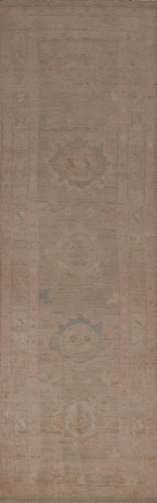 Vegetable Dye Oushak Oriental Runner Rug 3x10