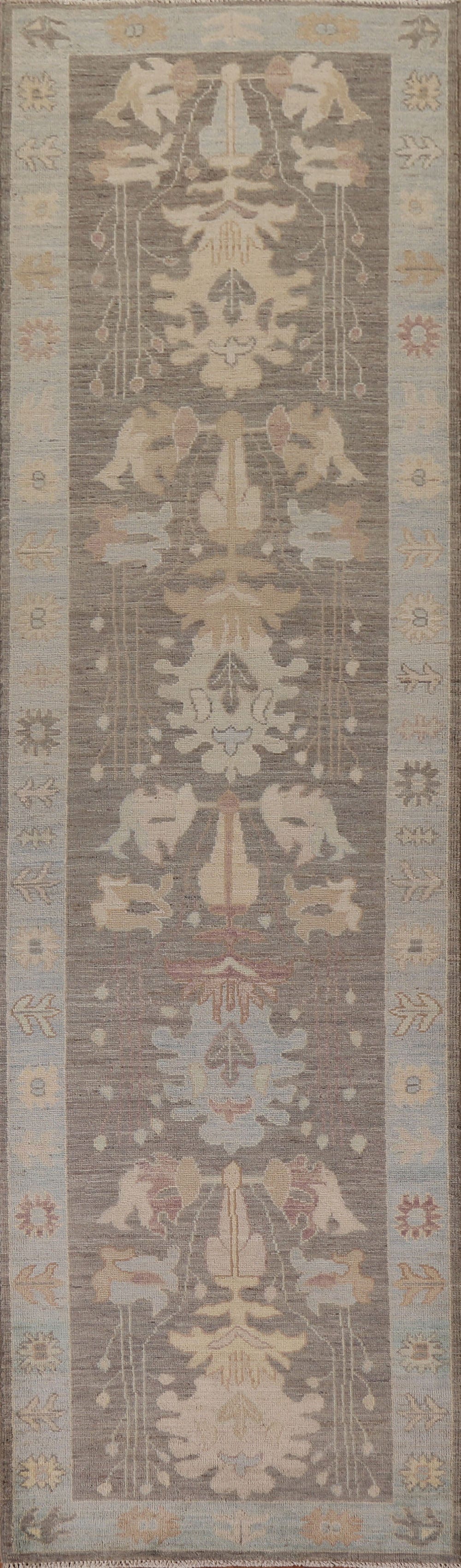 Vegetable Dye Oushak Oriental Runner Rug 3x12