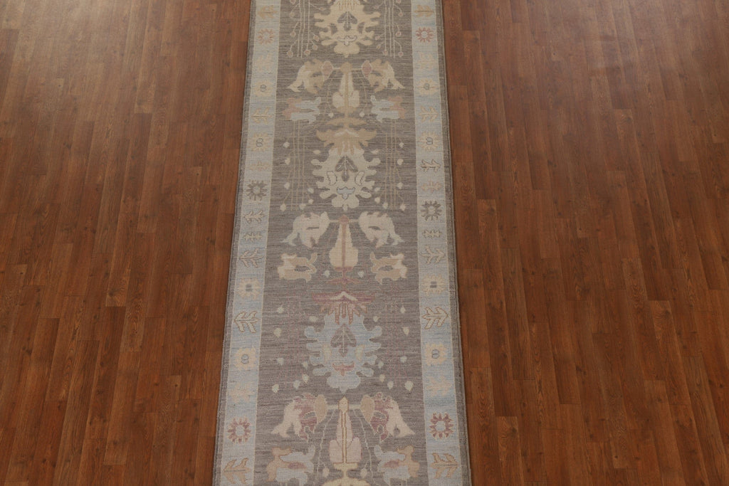 Vegetable Dye Oushak Oriental Runner Rug 3x12