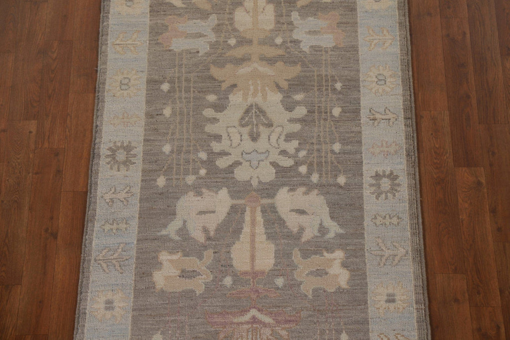 Vegetable Dye Oushak Oriental Runner Rug 3x12