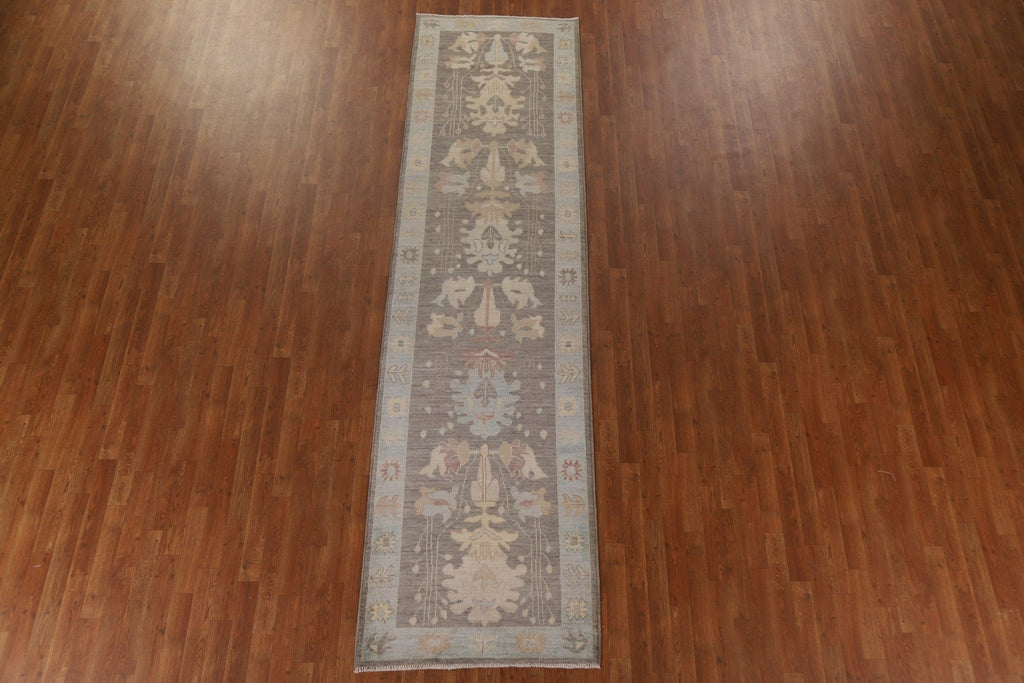 Vegetable Dye Oushak Oriental Runner Rug 3x12