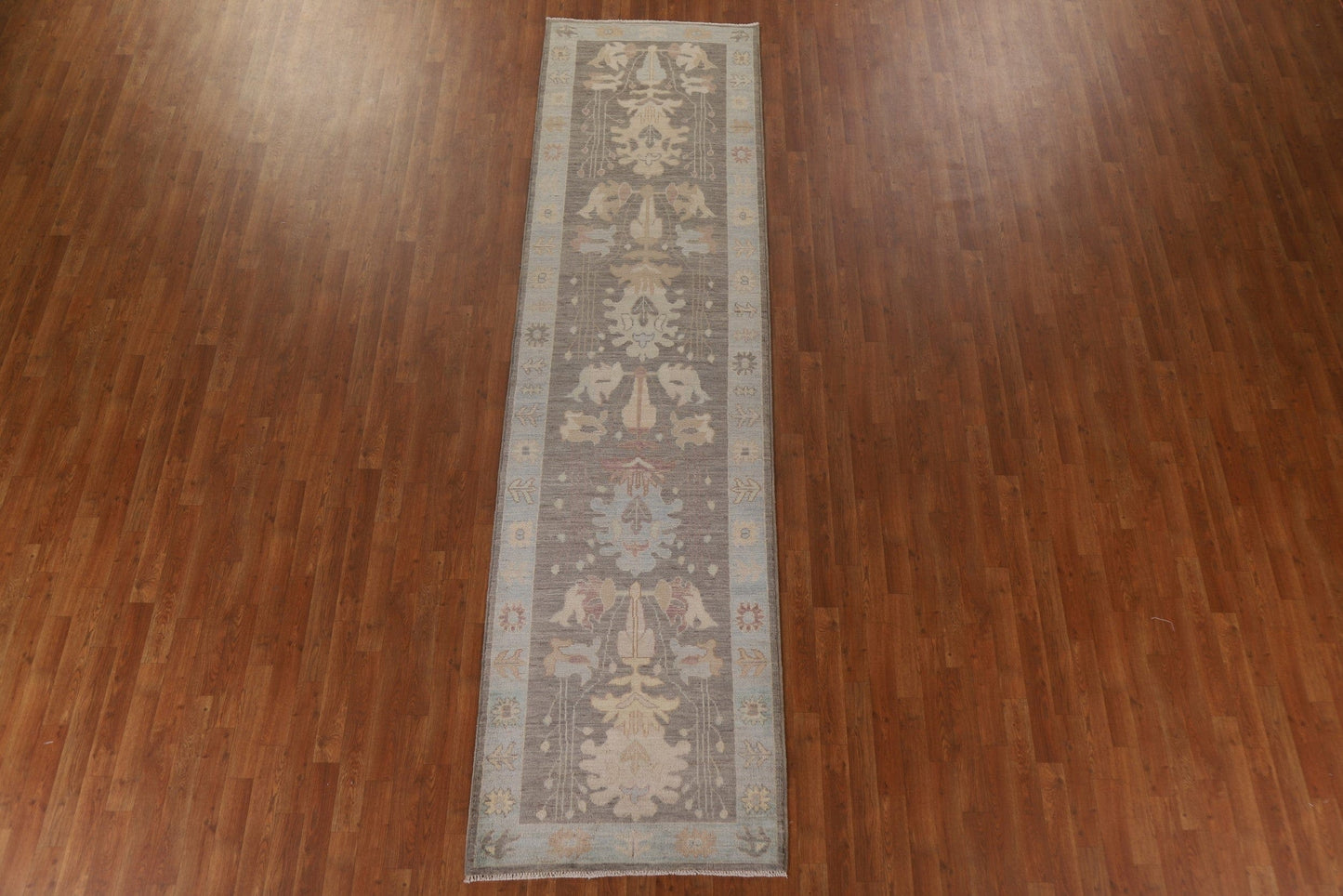 Vegetable Dye Oushak Oriental Runner Rug 3x12