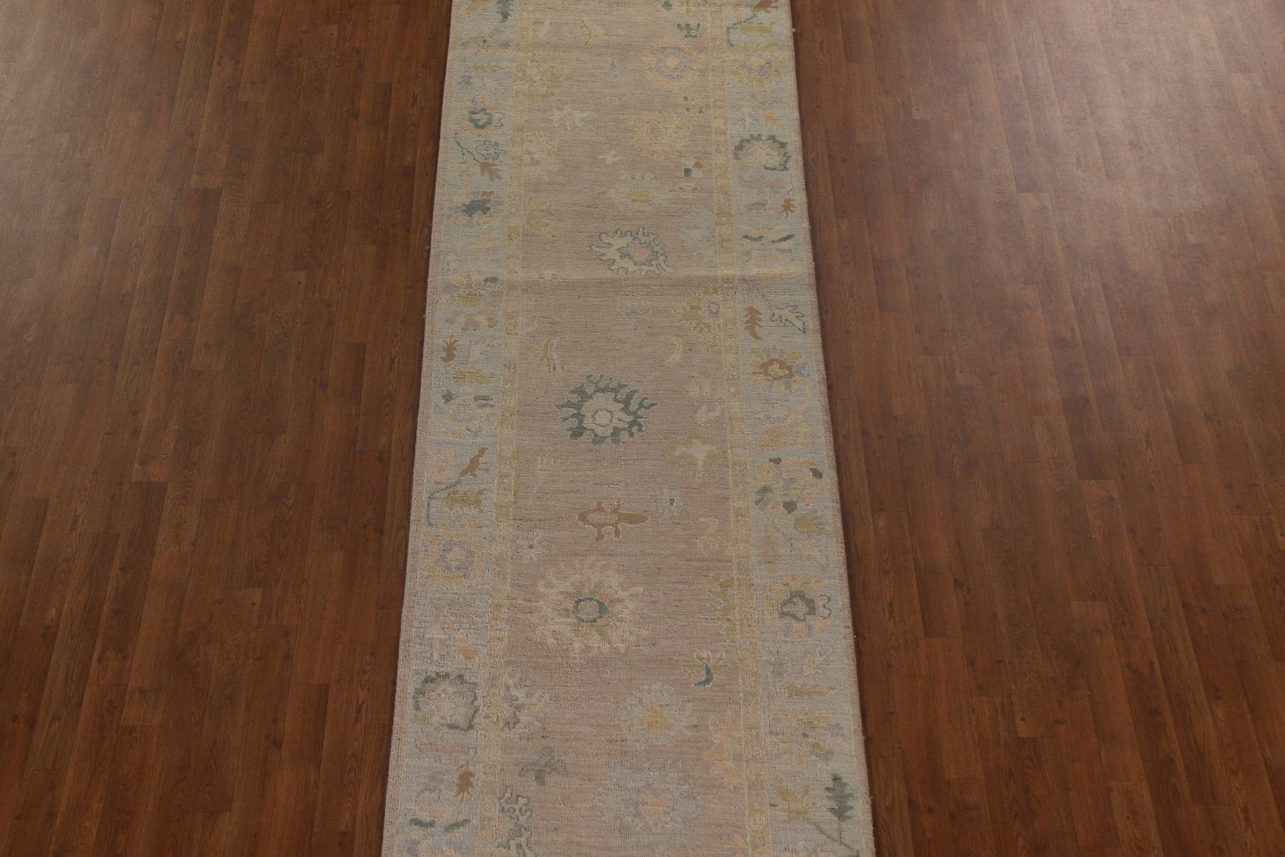 Vegetable Dye Oushak Wool Runner Rug 3x16