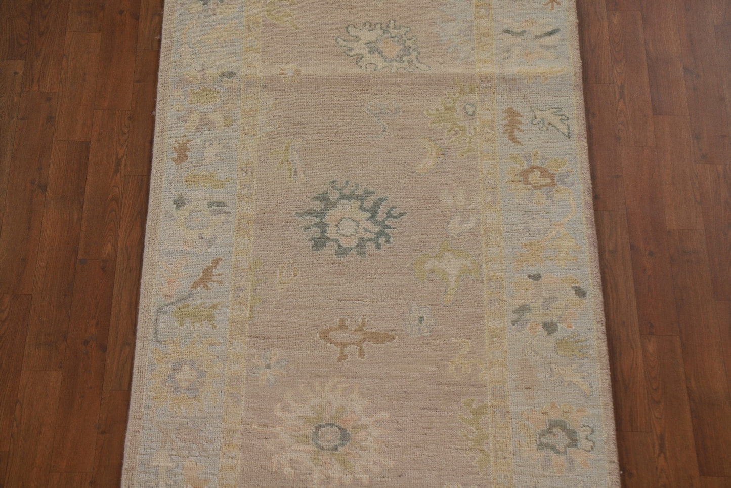 Vegetable Dye Oushak Wool Runner Rug 3x16