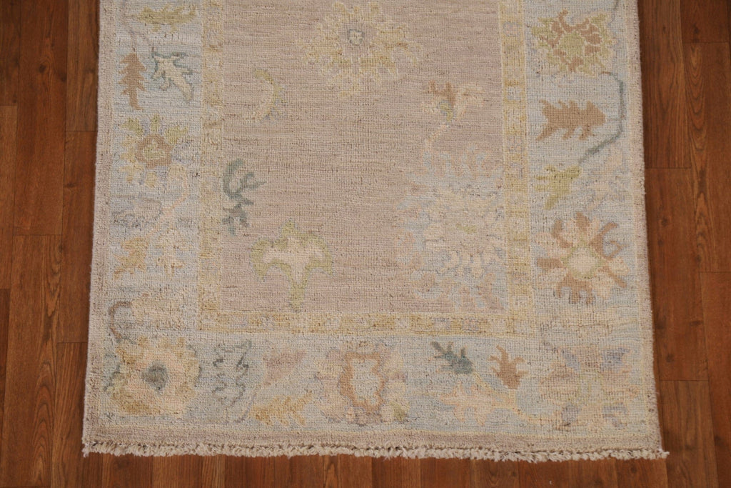 Vegetable Dye Oushak Wool Runner Rug 3x16