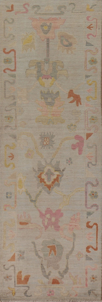 Vegetable Dye Oushak Oriental Runner Rug 3x10