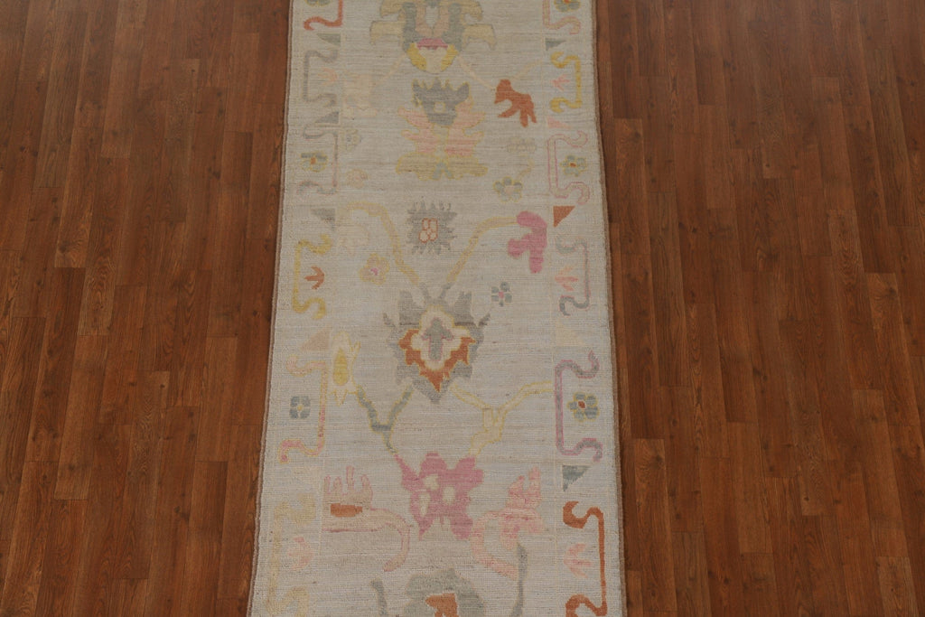 Vegetable Dye Oushak Oriental Runner Rug 3x10