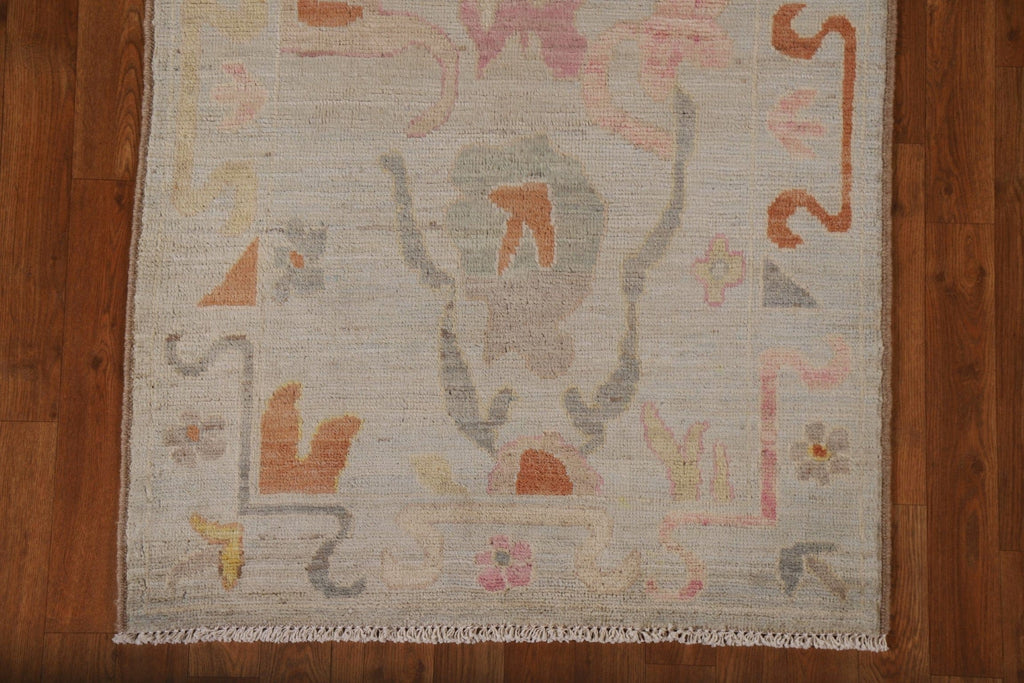 Vegetable Dye Oushak Oriental Runner Rug 3x10