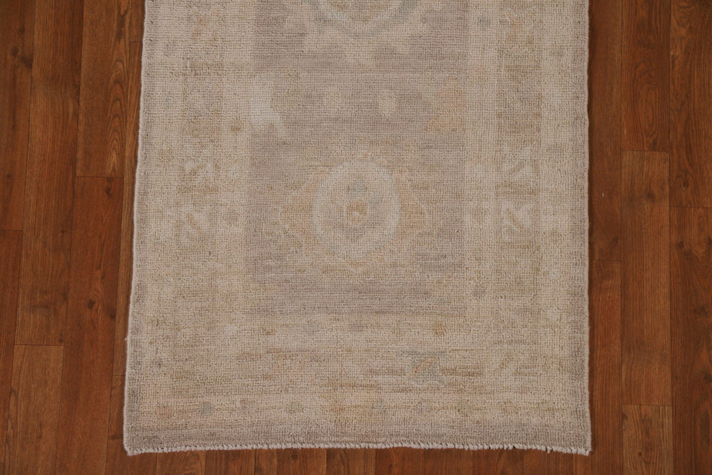 Vegetable Dye Oushak Turkish Runner Rug 3x10