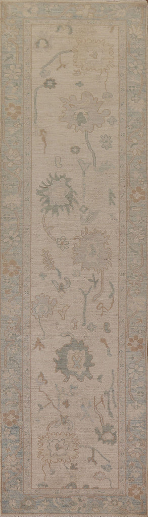 Vegetable Dye Oushak Oriental Runner Rug 3x12