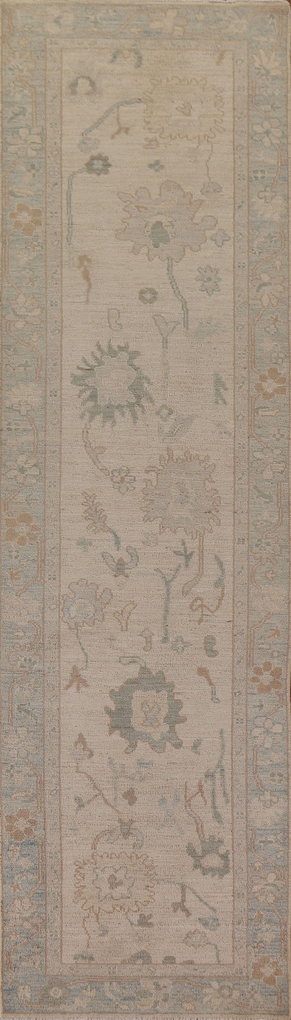 Vegetable Dye Oushak Oriental Runner Rug 3x12