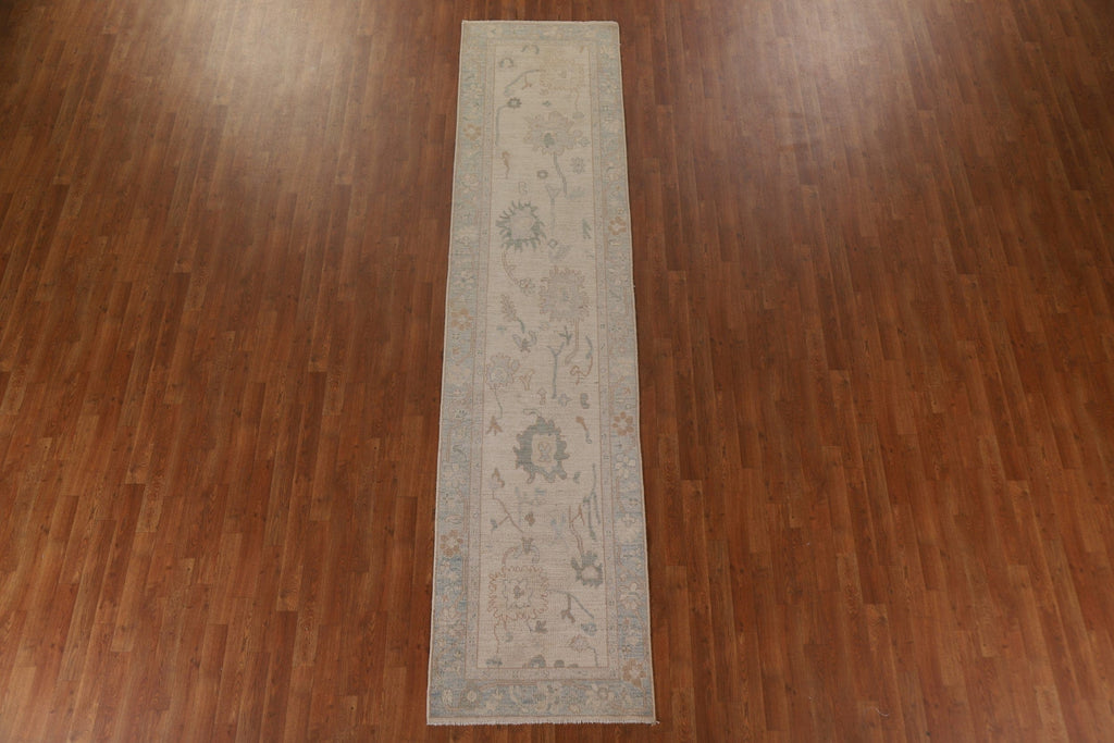 Vegetable Dye Oushak Oriental Runner Rug 3x12