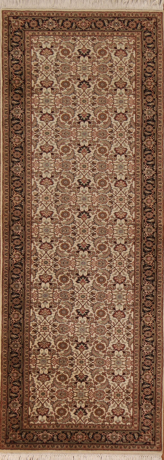 Handmade Wool Tabriz Oriental Runner Rug 3x8