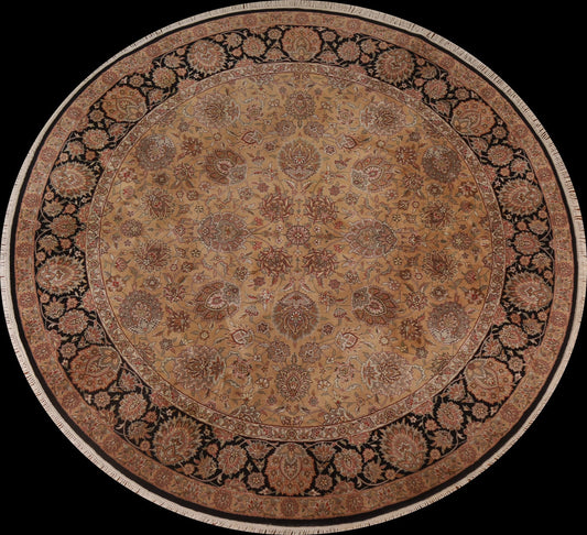 Floral Chobi-Peshawar Round Area Rug 8x8