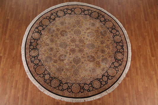 Floral Chobi-Peshawar Round Area Rug 8x8