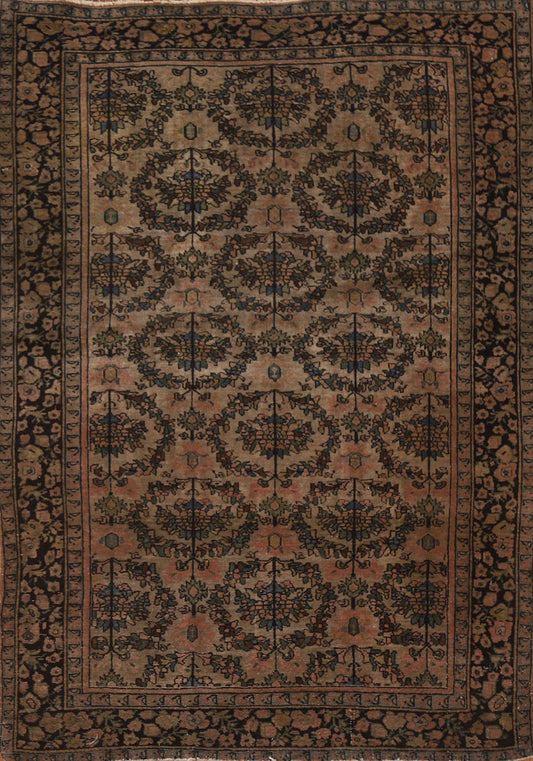 Pre-1900 Antique Vegetable Dye Sarouk Farahan Persian Rug 3x5